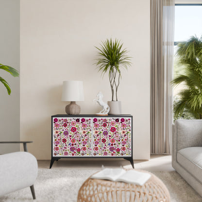 PETAL GARDEN Madia a 2 Ante in Finitura Nera