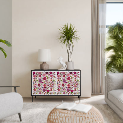 PETAL GARDEN Madia a 2 Ante in Finitura Nera