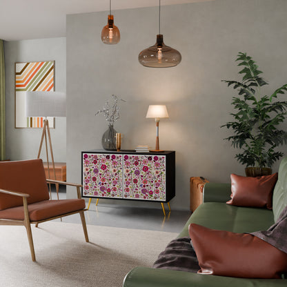 PETAL GARDEN Madia a 2 Ante in Finitura Nera