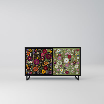 VERDANT GARDEN Madia a 2 Ante in Finitura Nera