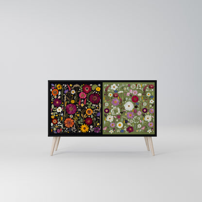 VERDANT GARDEN Madia a 2 Ante in Finitura Nera