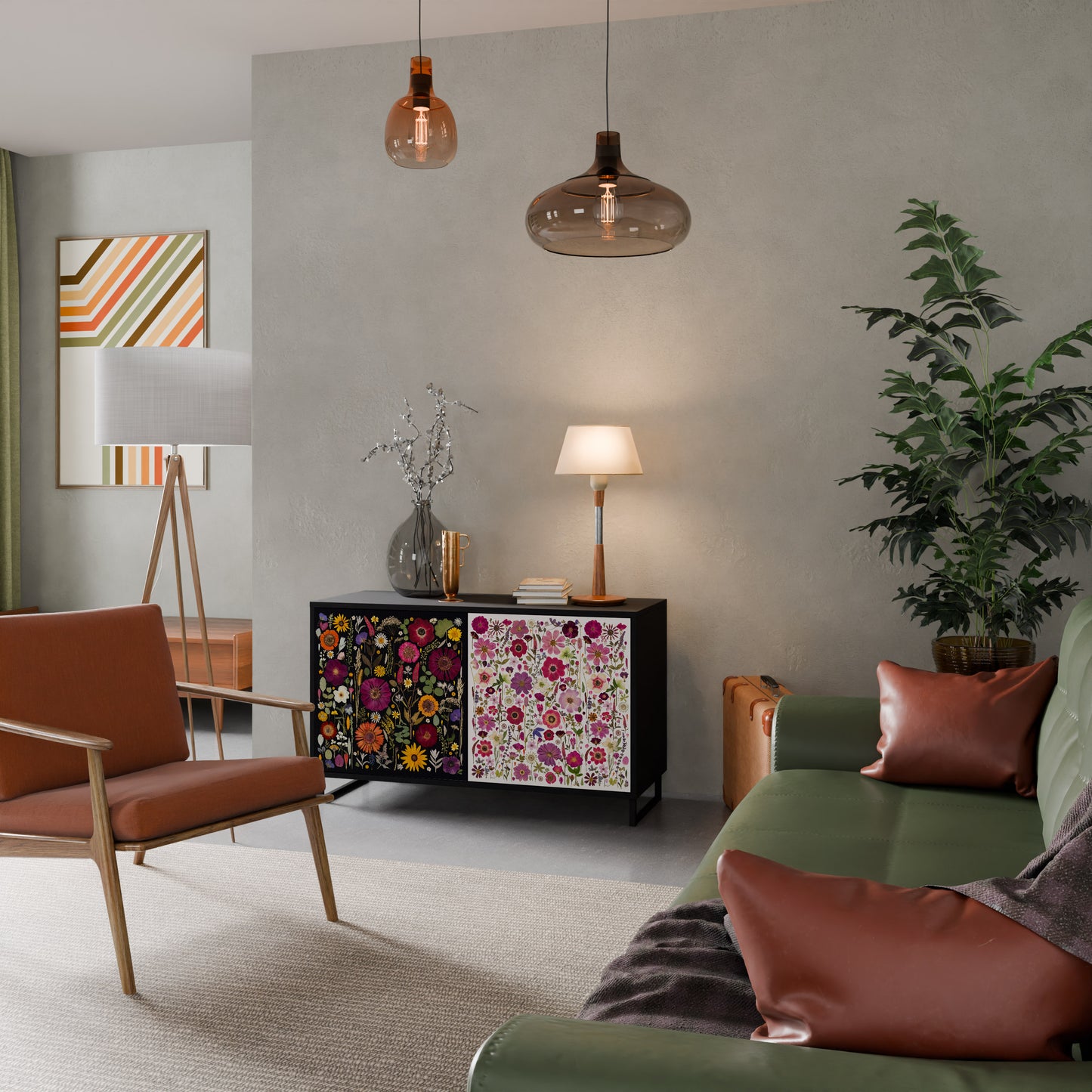 DAYNITE GARDEN Madia a 2 Ante in Finitura Nera