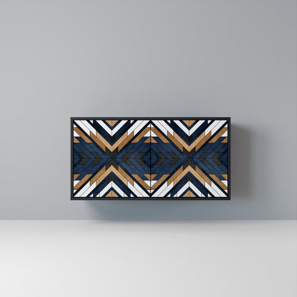 ARTFUL GEOMETRY Madia a 2 Ante in Finitura Nera
