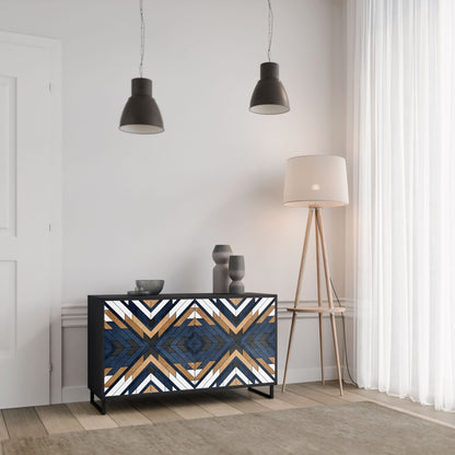 Credenza ARTFUL GEOMETRY a 2 ante in finitura nera