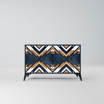 Credenza ARTFUL GEOMETRY a 2 ante in finitura nera