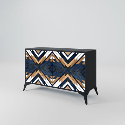 Credenza ARTFUL GEOMETRY a 2 ante in finitura nera