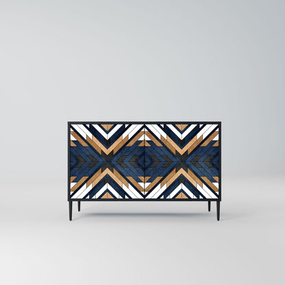 Credenza ARTFUL GEOMETRY a 2 ante in finitura nera