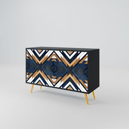 Credenza ARTFUL GEOMETRY a 2 ante in finitura nera
