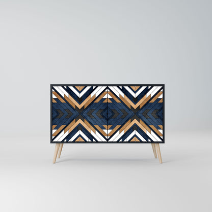 Credenza ARTFUL GEOMETRY a 2 ante in finitura nera