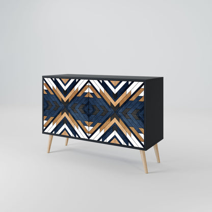 Credenza ARTFUL GEOMETRY a 2 ante in finitura nera