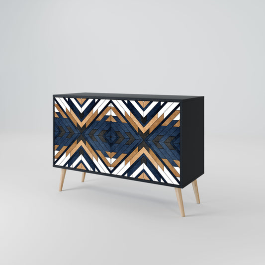 Credenza ARTFUL GEOMETRY a 2 ante in finitura nera