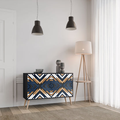 Credenza ARTFUL GEOMETRY a 2 ante in finitura nera