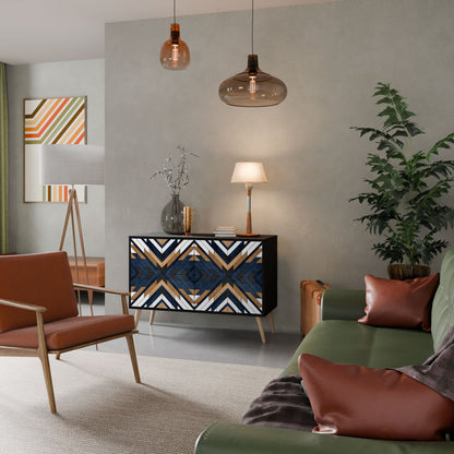 Credenza ARTFUL GEOMETRY a 2 ante in finitura nera