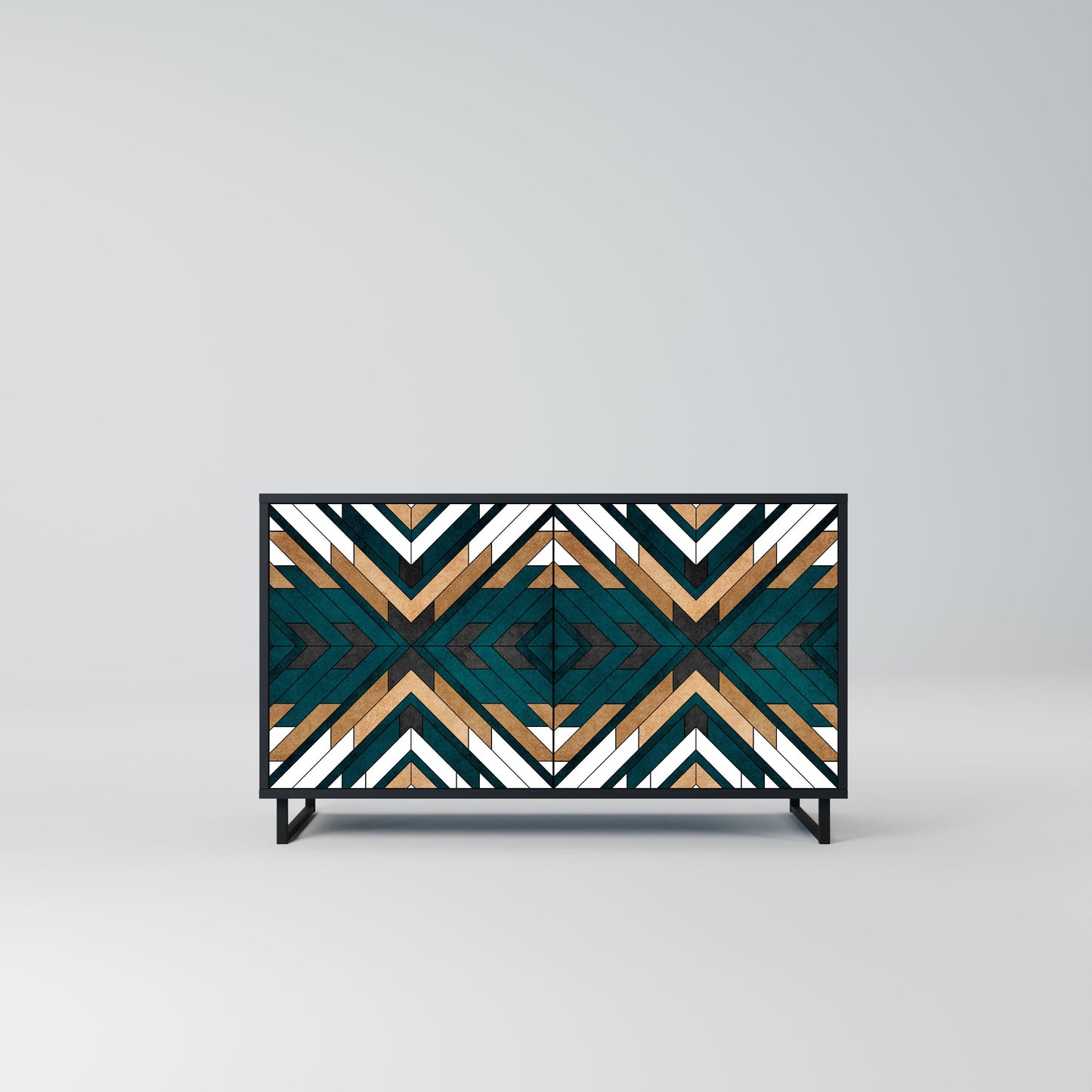 Credenza ARTISTIC GEOMETRY a 2 ante in finitura nera