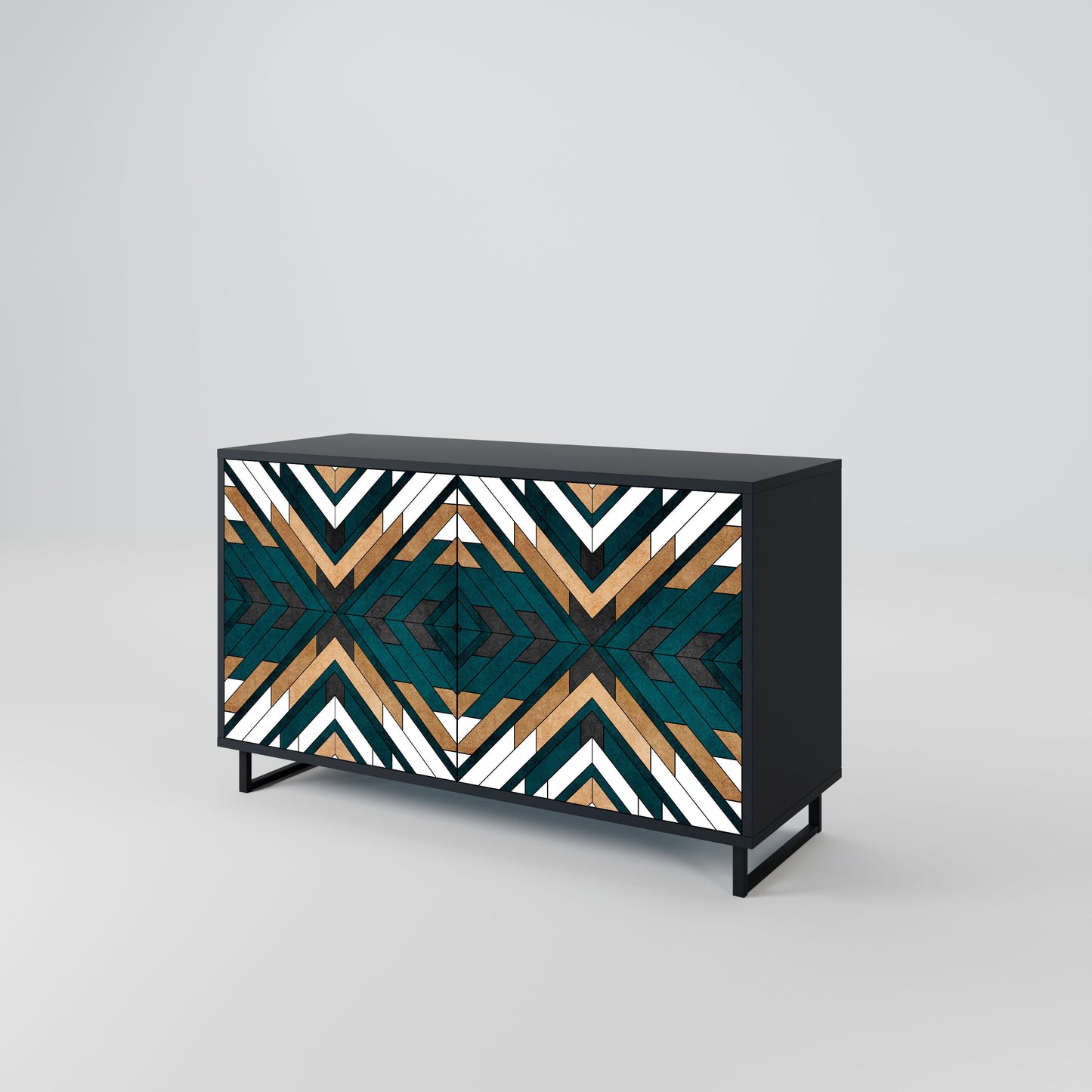 Credenza ARTISTIC GEOMETRY a 2 ante in finitura nera
