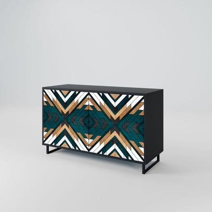 Credenza ARTISTIC GEOMETRY a 2 ante in finitura nera