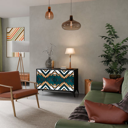 Credenza ARTISTIC GEOMETRY a 2 ante in finitura nera