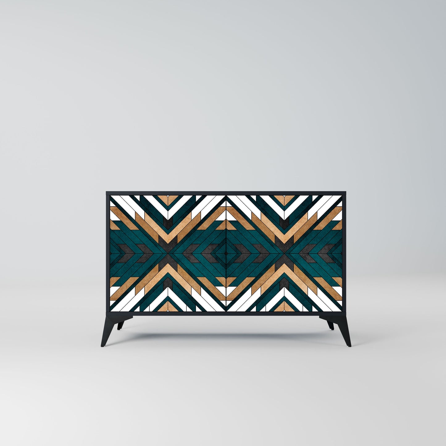 Credenza ARTISTIC GEOMETRY a 2 ante in finitura nera
