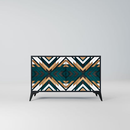 Credenza ARTISTIC GEOMETRY a 2 ante in finitura nera