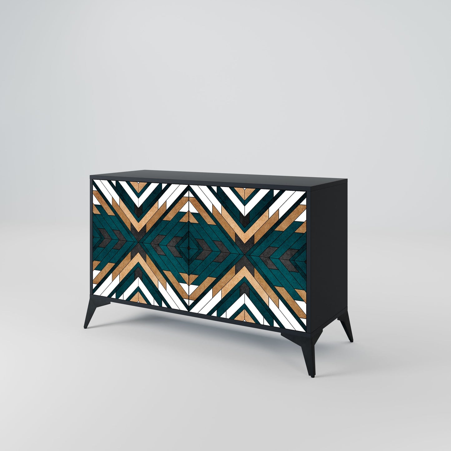 Credenza ARTISTIC GEOMETRY a 2 ante in finitura nera