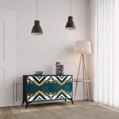 Credenza ARTISTIC GEOMETRY a 2 ante in finitura nera