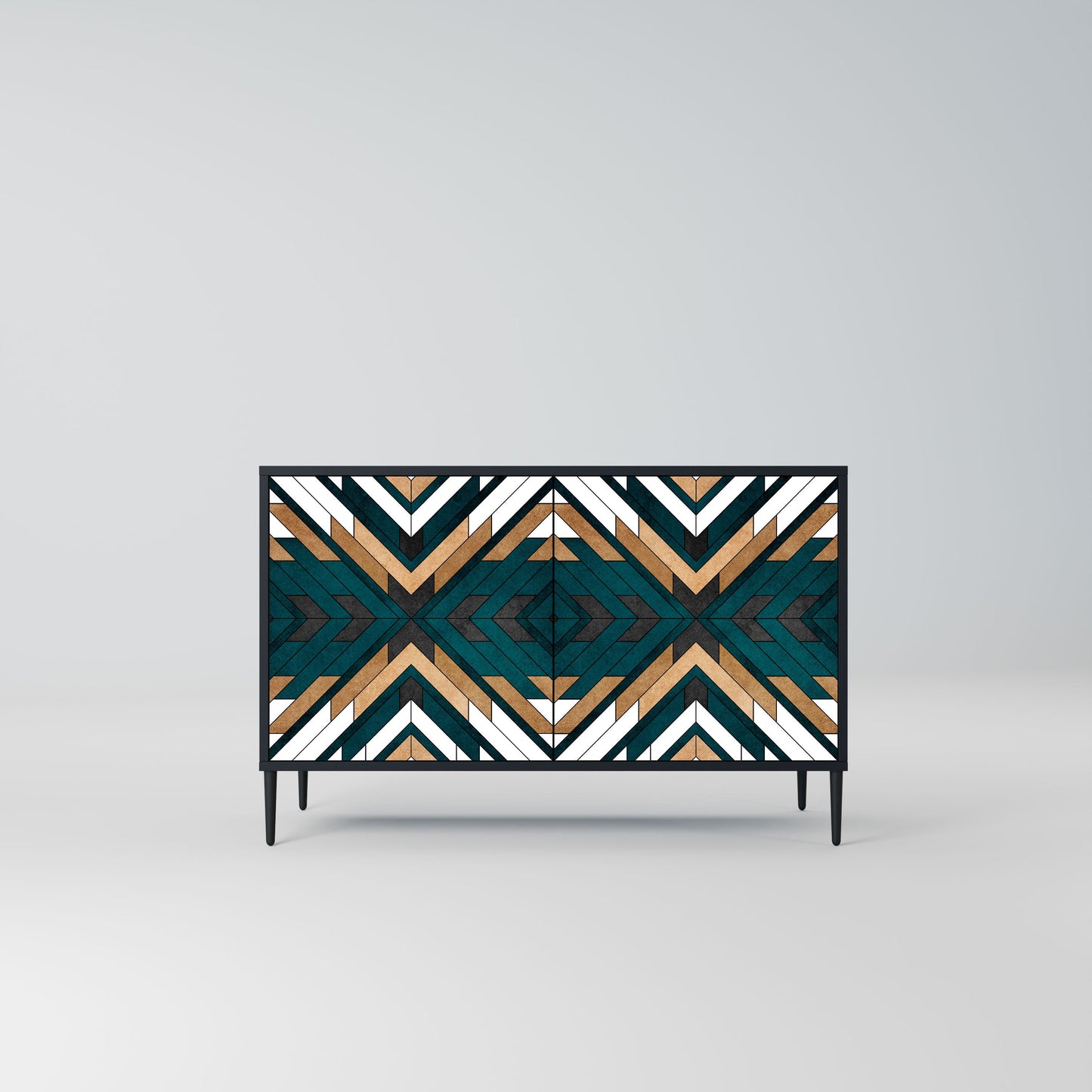 Credenza ARTISTIC GEOMETRY a 2 ante in finitura nera