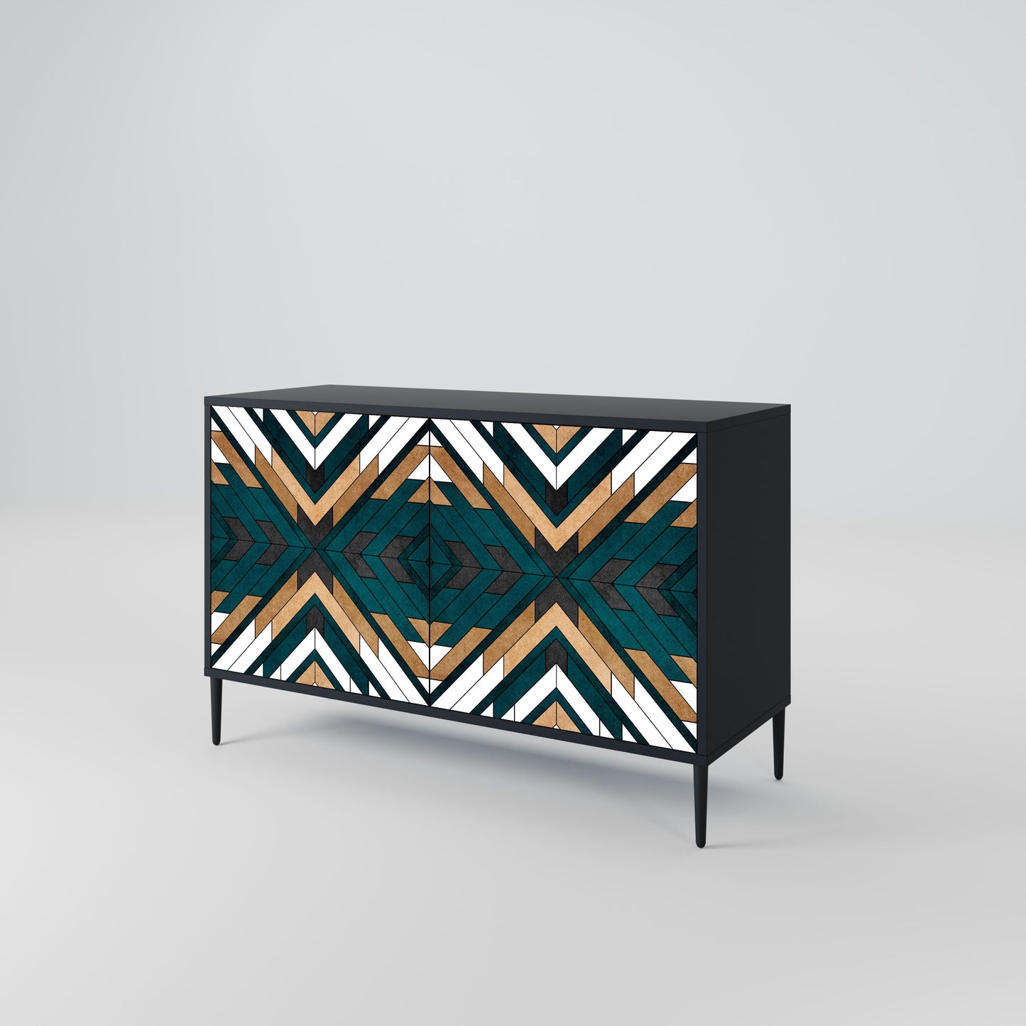 Credenza ARTISTIC GEOMETRY a 2 ante in finitura nera