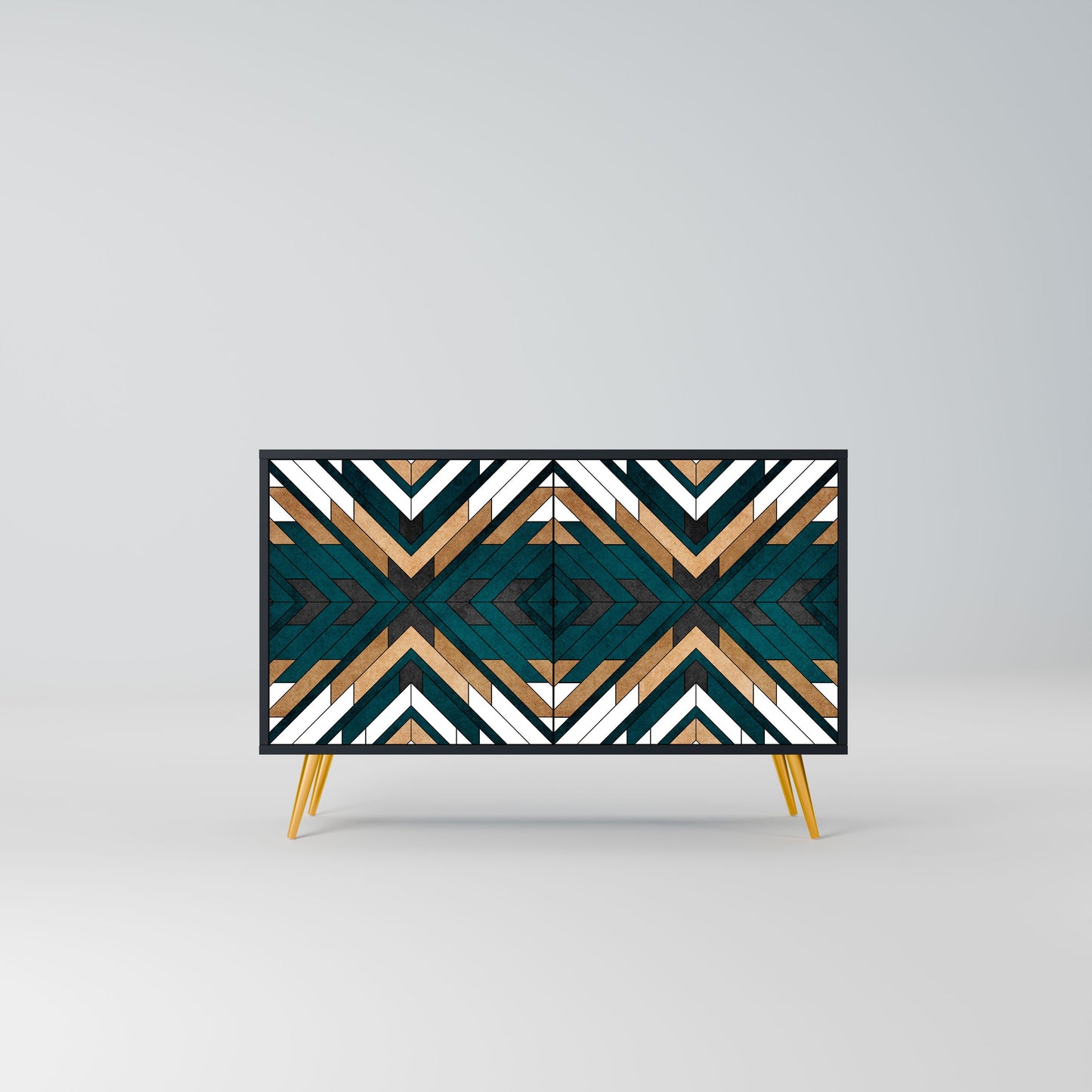 Credenza ARTISTIC GEOMETRY a 2 ante in finitura nera