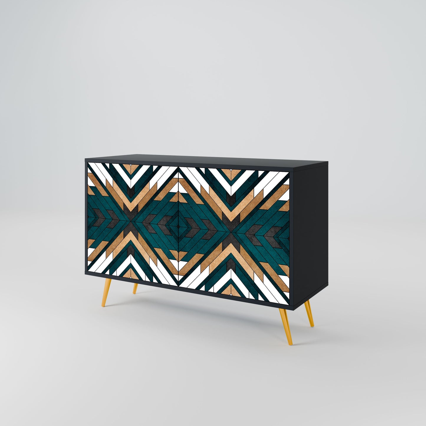 Credenza ARTISTIC GEOMETRY a 2 ante in finitura nera