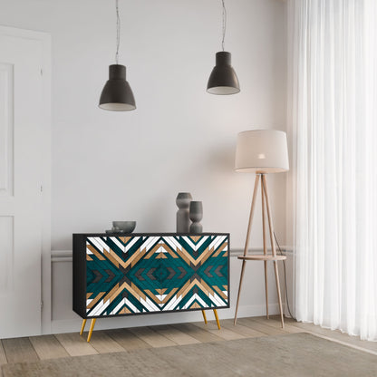 Credenza ARTISTIC GEOMETRY a 2 ante in finitura nera