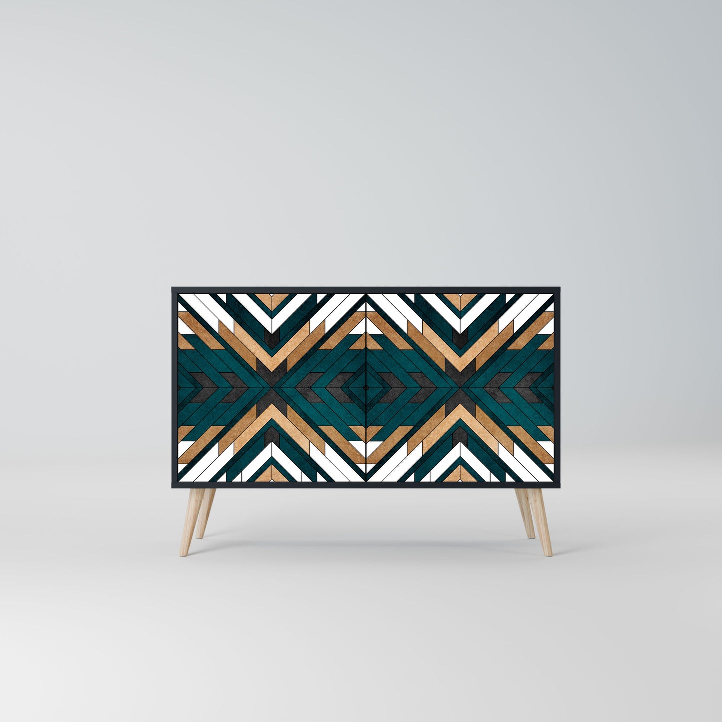 Credenza ARTISTIC GEOMETRY a 2 ante in finitura nera