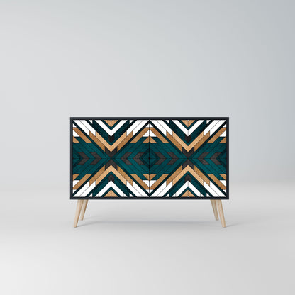 Credenza ARTISTIC GEOMETRY a 2 ante in finitura nera