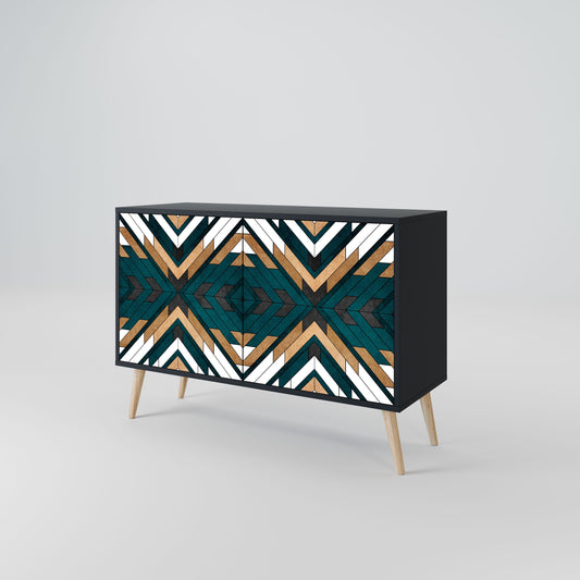 Credenza ARTISTIC GEOMETRY a 2 ante in finitura nera