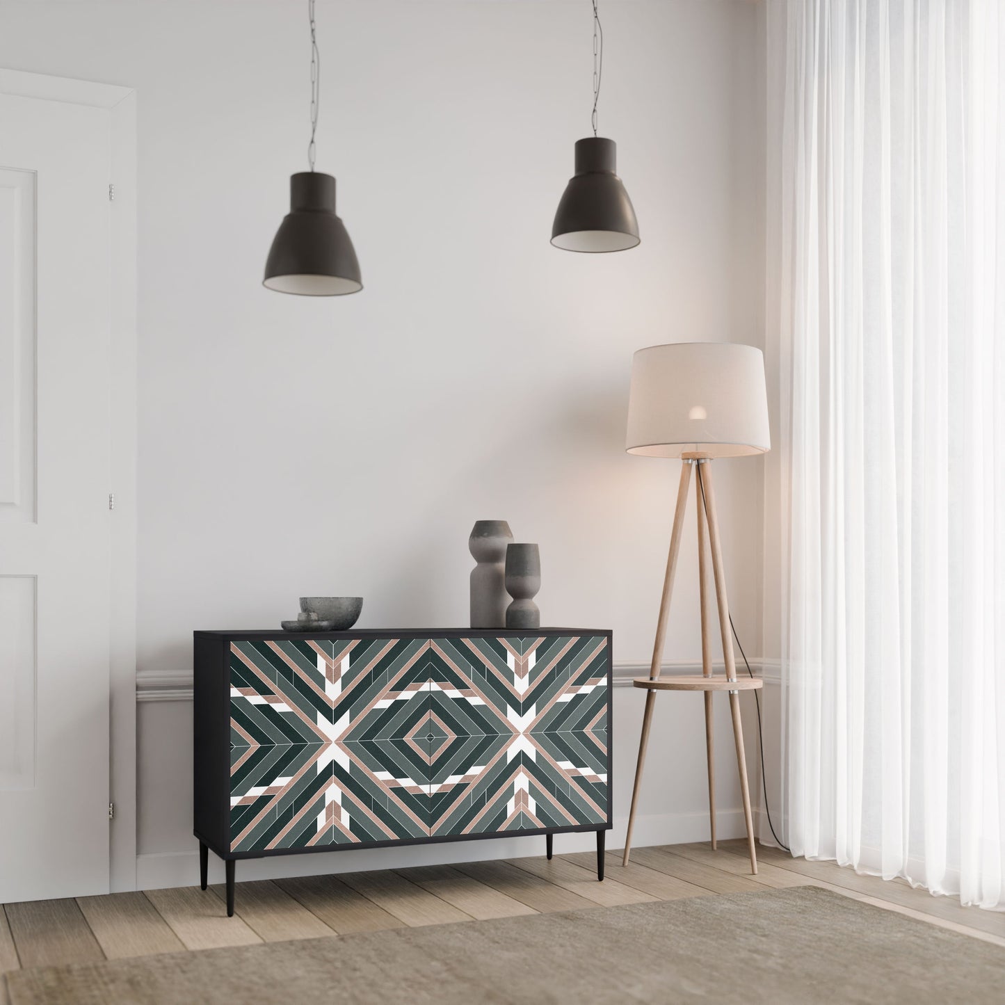 Credenza DIMENSION DELIGHTS a 2 ante in finitura nera