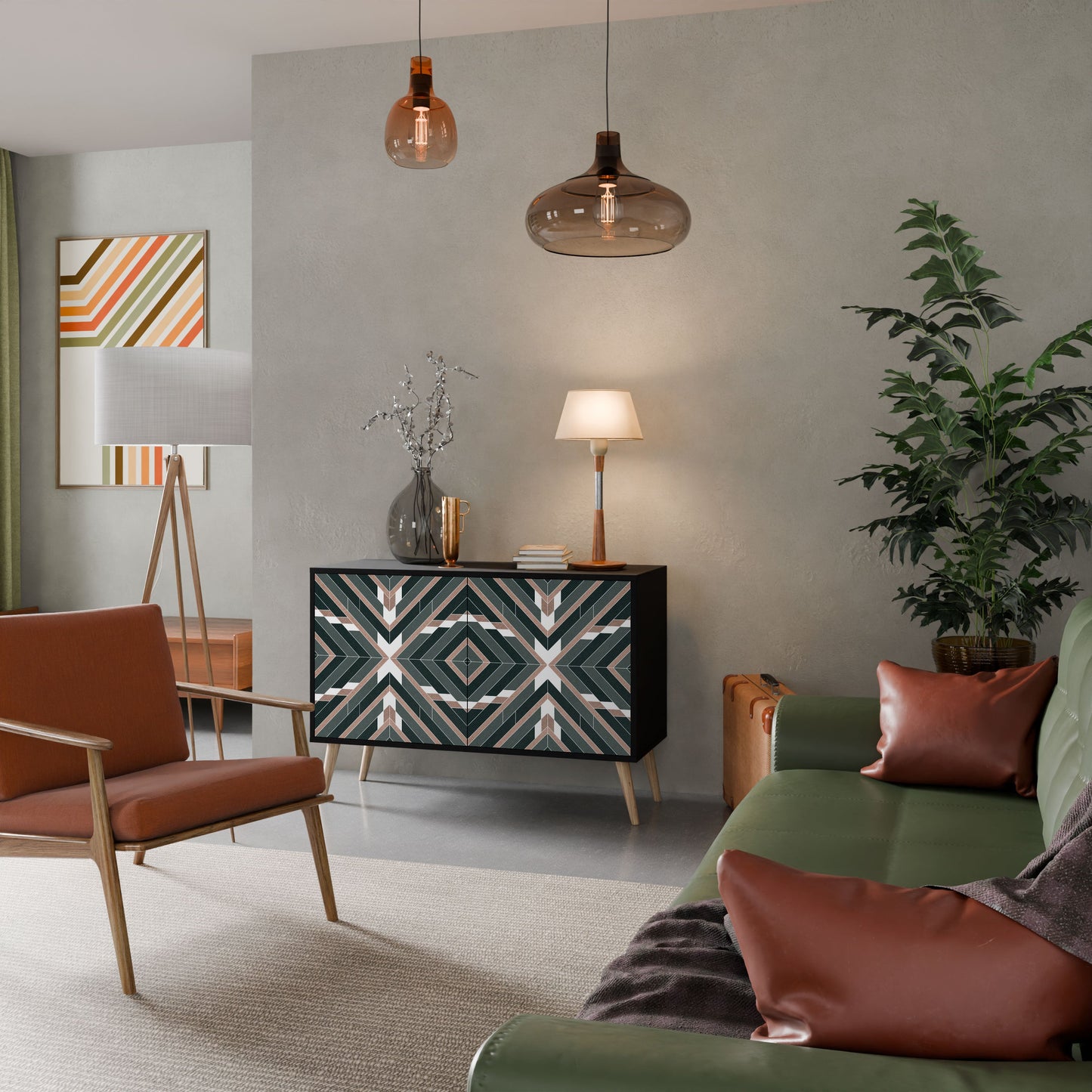 Credenza DIMENSION DELIGHTS a 2 ante in finitura nera