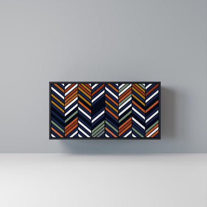 VIBRANT PATCHWORK Madia a 2 Ante in Finitura Nera