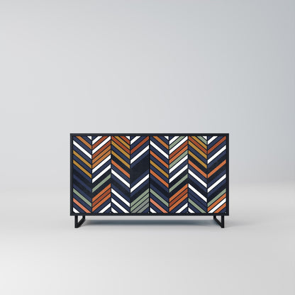 Credenza VIBRANT PATCHWORK a 2 ante con finitura nera