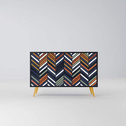 Credenza VIBRANT PATCHWORK a 2 ante con finitura nera