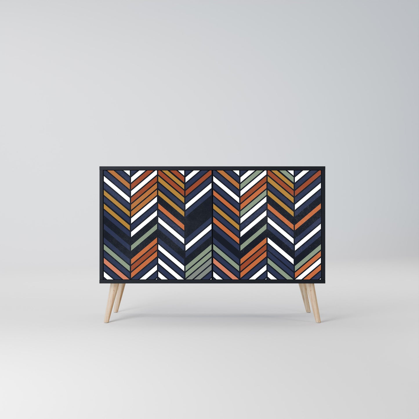 Credenza VIBRANT PATCHWORK a 2 ante con finitura nera