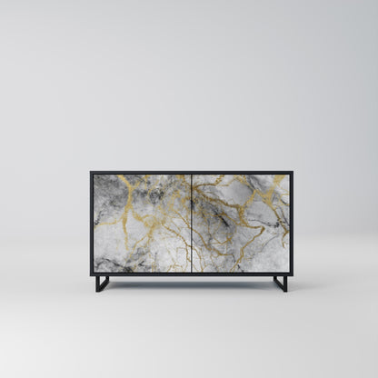 Credenza TIMELESS GLIDE a 2 ante in finitura nera