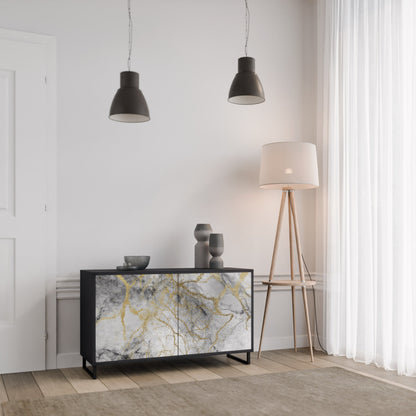Credenza TIMELESS GLIDE a 2 ante in finitura nera