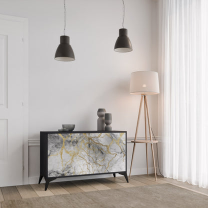 Credenza TIMELESS GLIDE a 2 ante in finitura nera