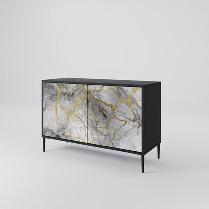 Credenza TIMELESS GLIDE a 2 ante in finitura nera