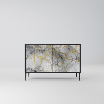 Credenza TIMELESS GLIDE a 2 ante in finitura nera