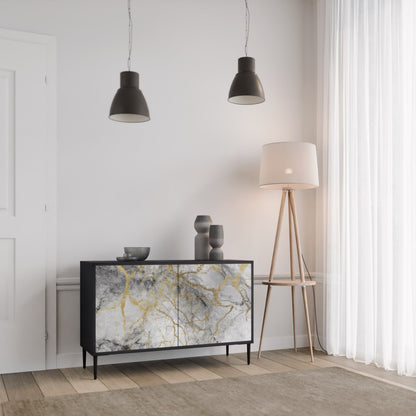 Credenza TIMELESS GLIDE a 2 ante in finitura nera