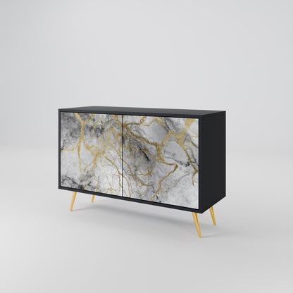 Credenza TIMELESS GLIDE a 2 ante in finitura nera