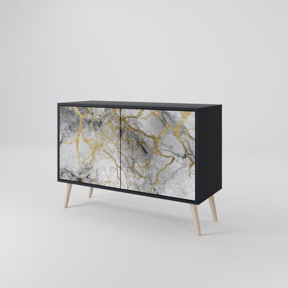 Credenza TIMELESS GLIDE a 2 ante in finitura nera