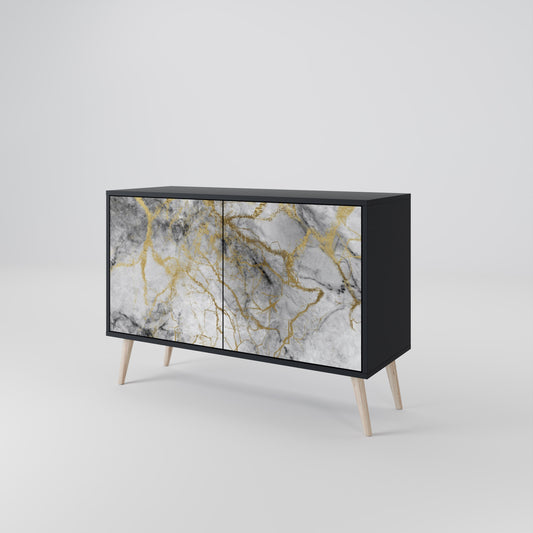 Credenza TIMELESS GLIDE a 2 ante in finitura nera
