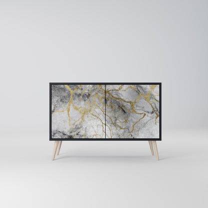 Credenza TIMELESS GLIDE a 2 ante in finitura nera