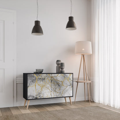Credenza TIMELESS GLIDE a 2 ante in finitura nera